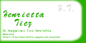 henrietta ticz business card